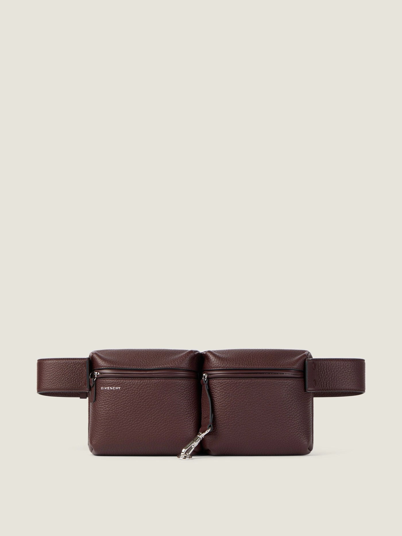 Fold belt bag in grained leather