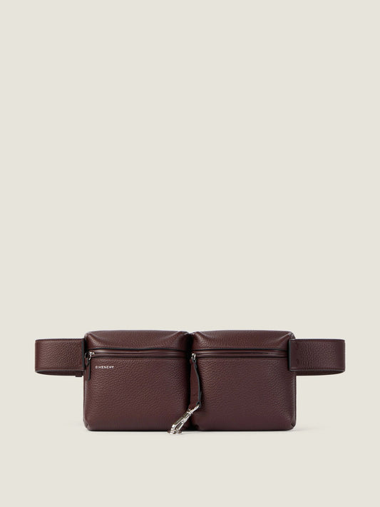 Fold belt bag in grained leather
