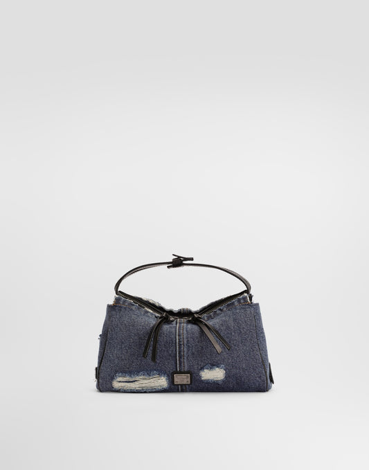Vittoria denim patchwork shoulder bag