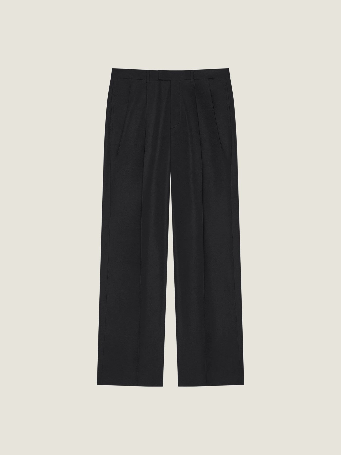 Double pleat pants in poplin