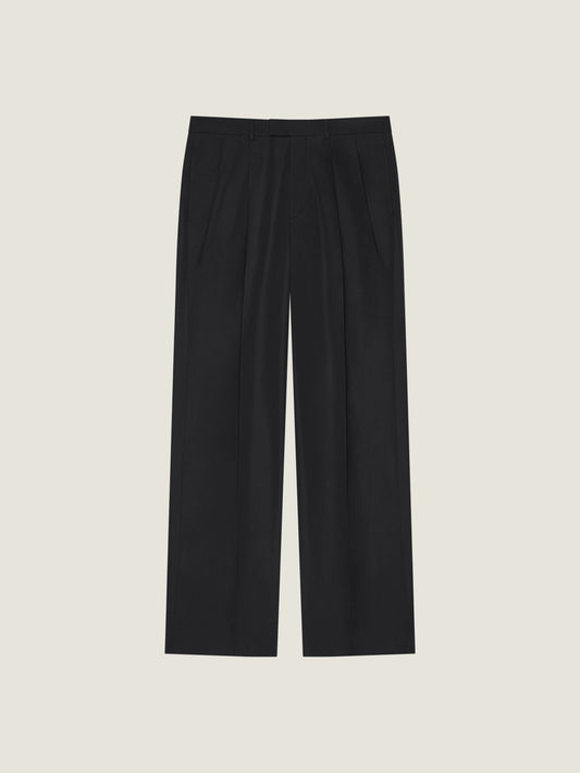 Double pleat pants in poplin