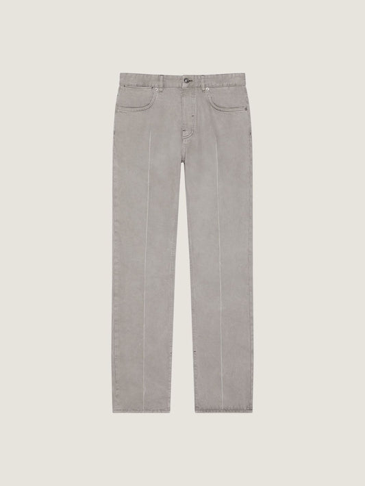 Straight fit grey jeans with folded effect