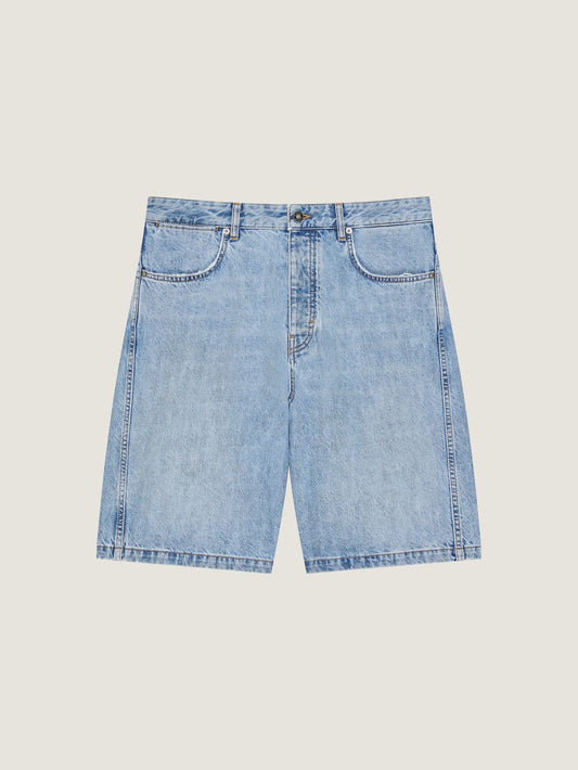 Couture Seam bermuda shorts in light blue denim