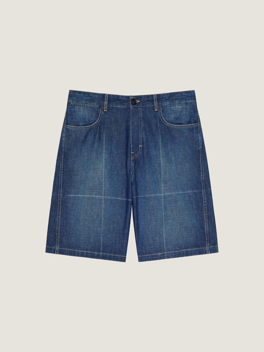 Couture Seam bermuda shorts in denim with folded effect
