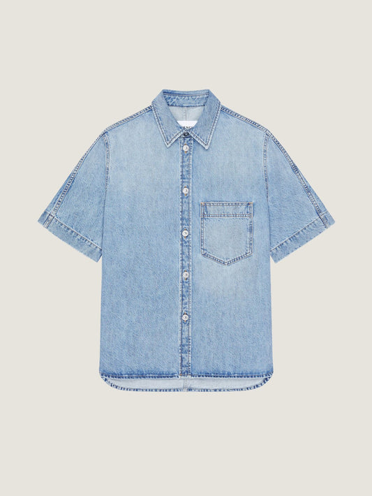 Couture Seam shirt in light blue denim