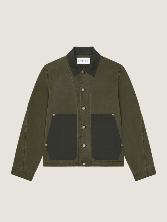 Overshirt in khaki denim