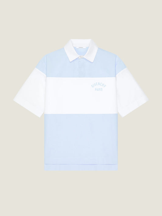 Bicolor polo in cotton with Givenchy Paris embroidery