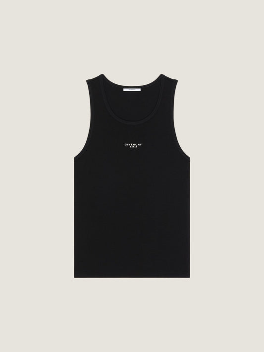 Tank top in cotton with Givenchy Paris print