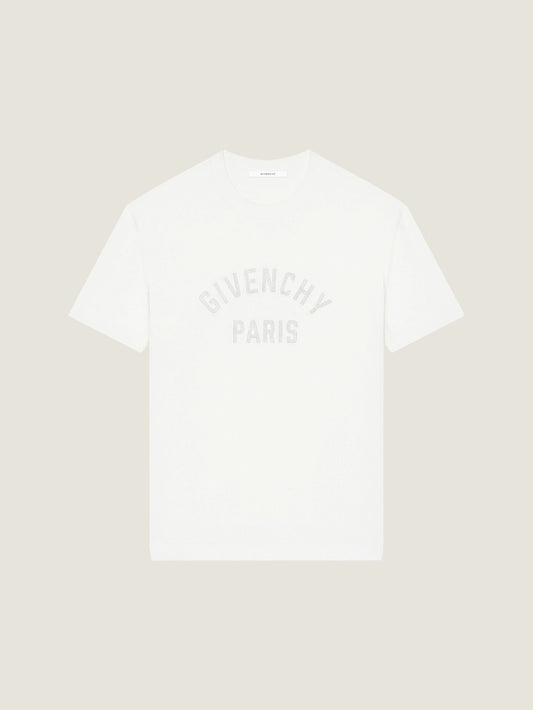 T-shirt in knit with Givenchy Paris pearl embroidery