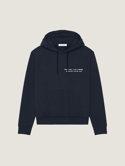 Couture Seam hoodie in fleece with Archives print