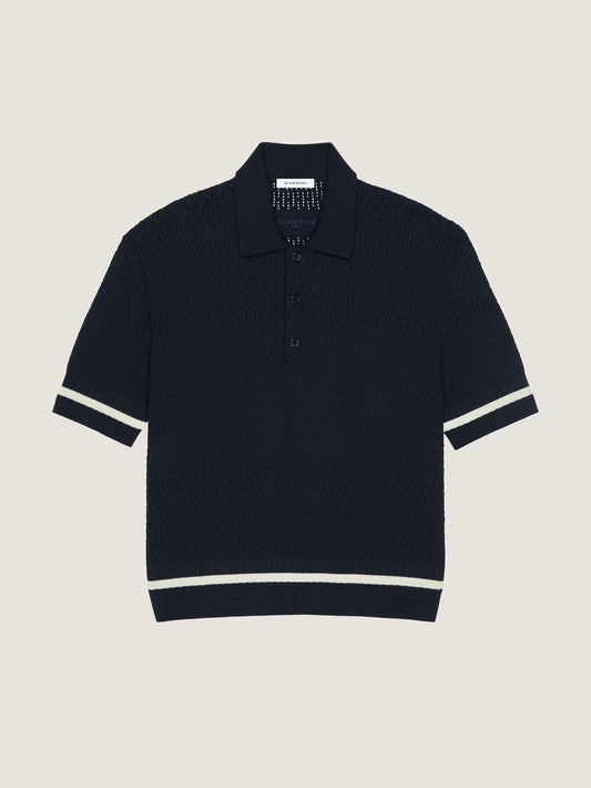 Polo in knit with Givenchy Paris embroidery