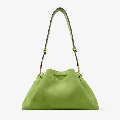 Cinch Medium Clover Suede Shoulder Bag with Braided Bead Strap