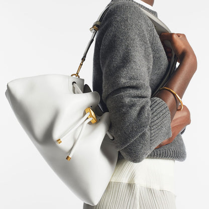 Cinch Medium Latte Leather Shoulder Bag