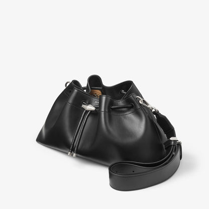 Cinch Medium Black Leather Shoulder Bag