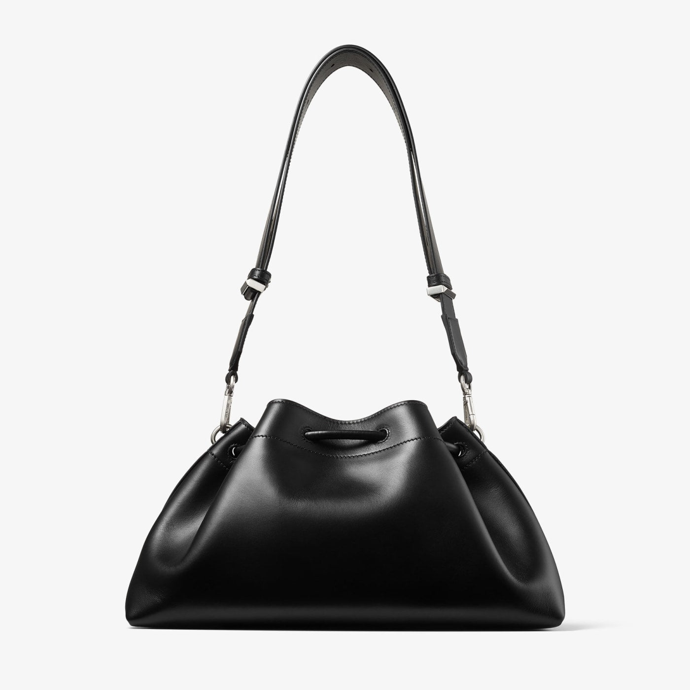 Cinch Medium Black Leather Shoulder Bag