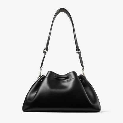 Cinch Medium Black Leather Shoulder Bag