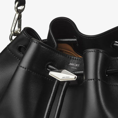 Cinch Medium Black Leather Shoulder Bag