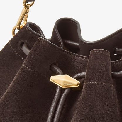 Cinch Medium Coffee Suede Shoulder Bag