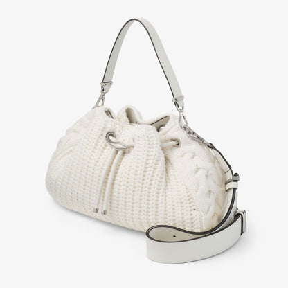 Cinch Medium Latte Knitted Wool Shoulder Bag