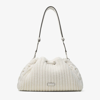 Cinch Medium Latte Knitted Wool Shoulder Bag