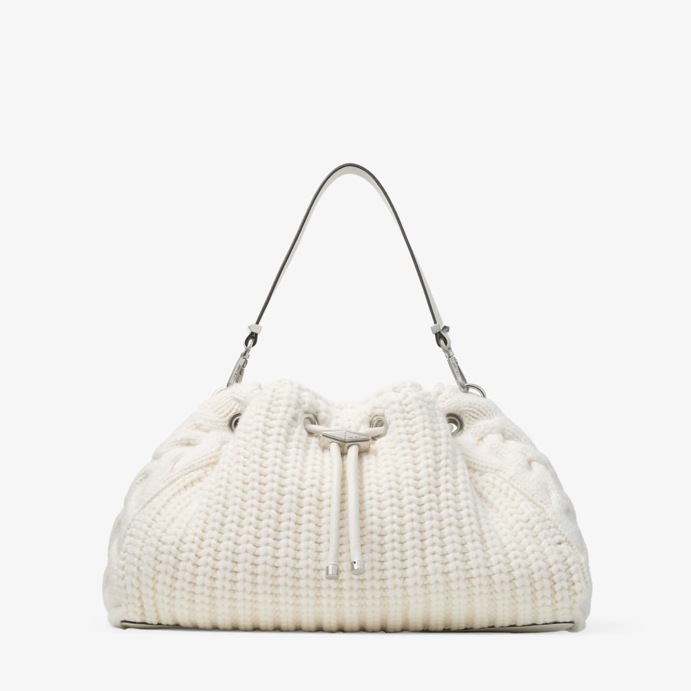 Cinch Medium Latte Knitted Wool Shoulder Bag