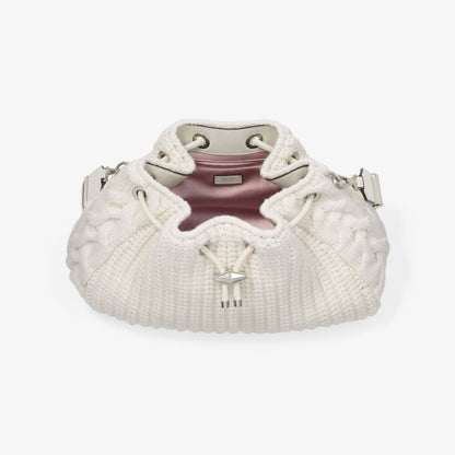 Cinch Medium Latte Knitted Wool Shoulder Bag