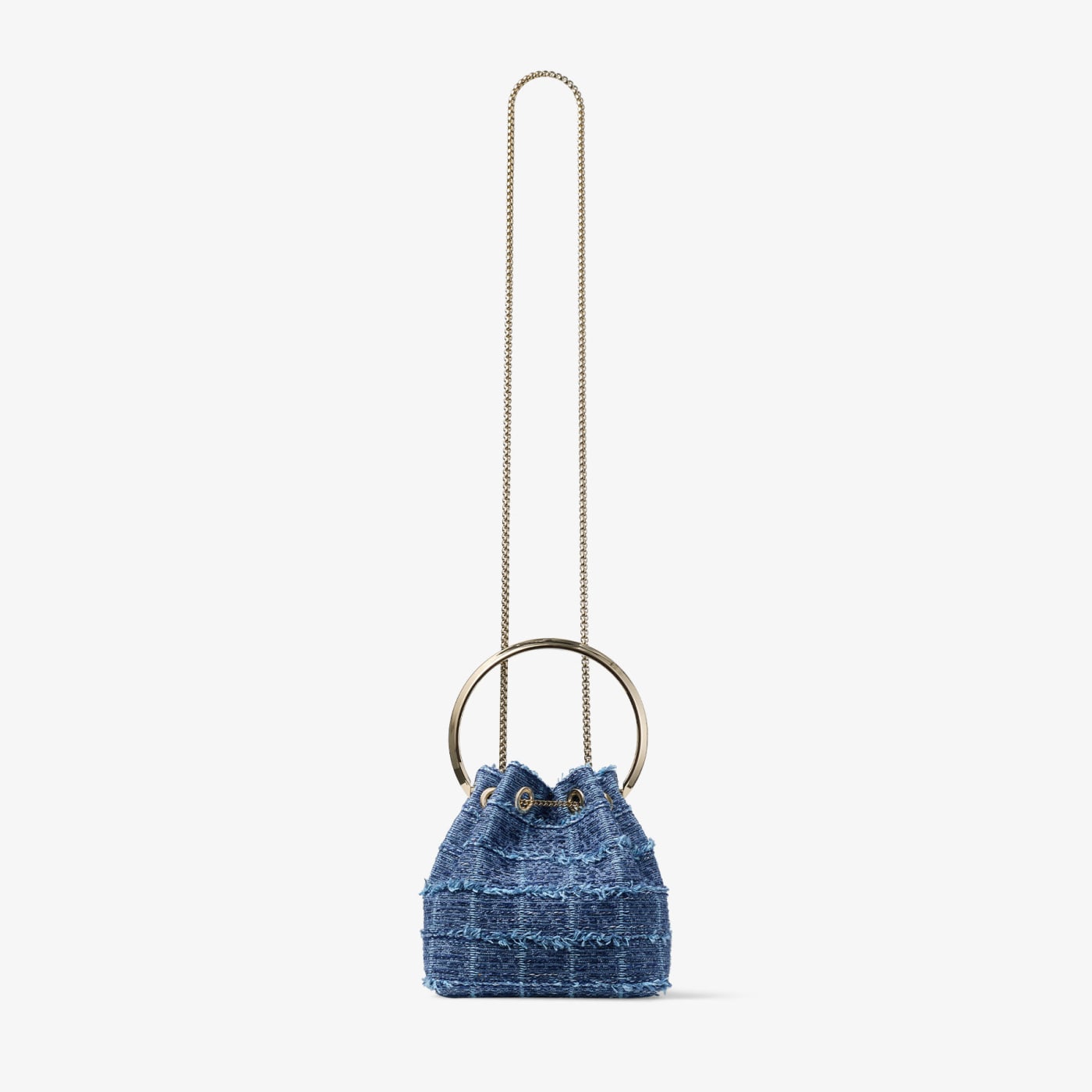 Bon Bon Crosshatch Denim Fabric Bucket Bag