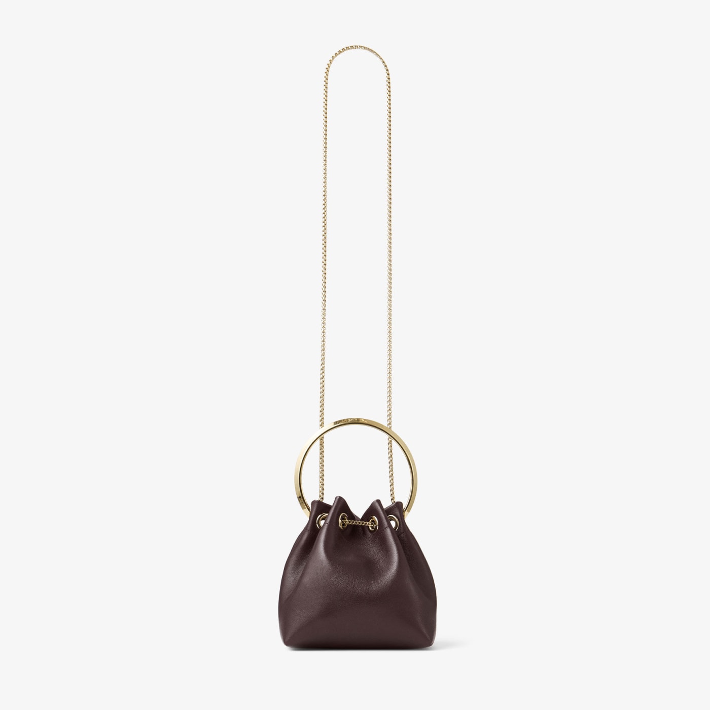 Bon Bon Deep Merlot Biker Leather Bag With Pearl Closure