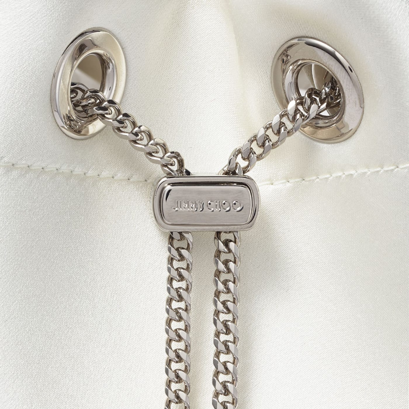 Bon Bon Ivory Satin Bag with Crystal Handle