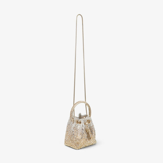 Bon Bon Gold Satin Bag with Crystals