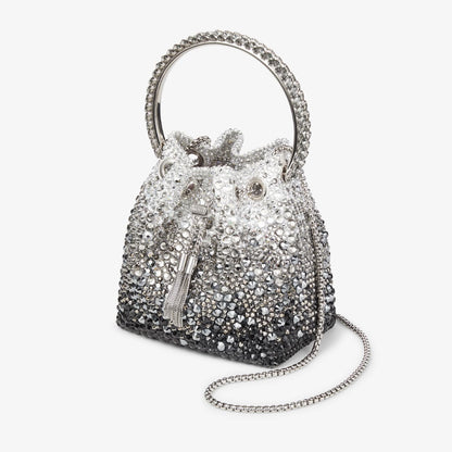 Bon Bon Black Satin Bag with Crystals