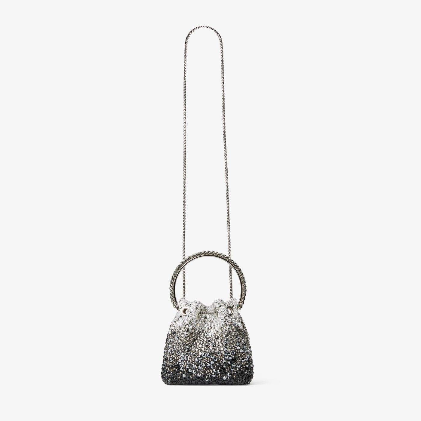 Bon Bon Black Satin Bag with Crystals