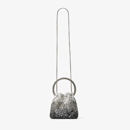 Bon Bon Black Satin Bag with Crystals