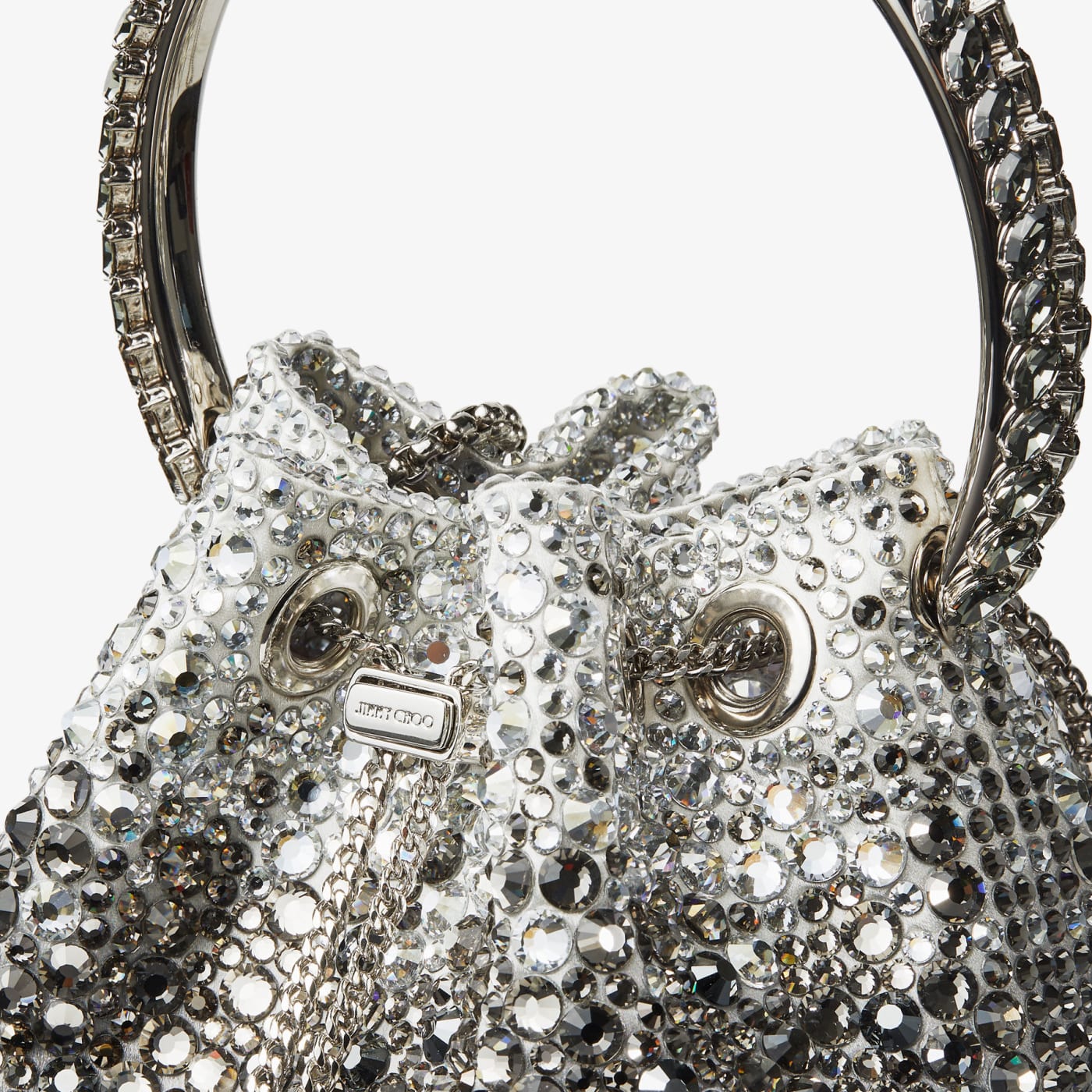 Bon Bon Black Satin Bag with Crystals