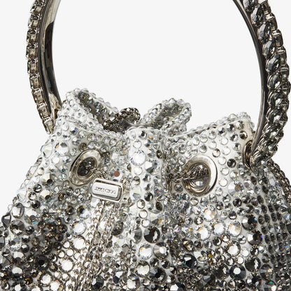 Bon Bon Black Satin Bag with Crystals