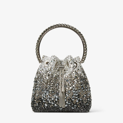 Bon Bon Black Satin Bag with Crystals