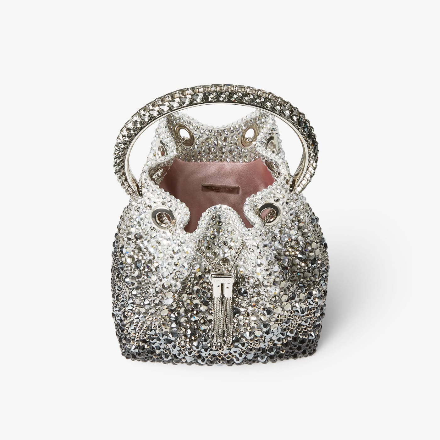 Bon Bon Black Satin Bag with Crystals