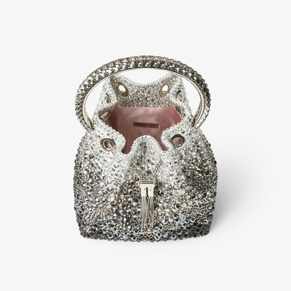 Bon Bon Black Satin Bag with Crystals