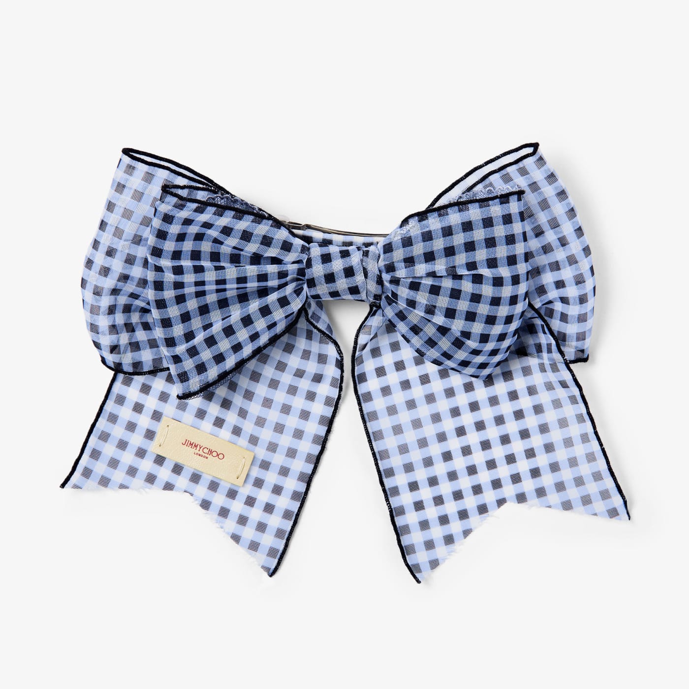 Bow Hair Clip Marine Mix Mini Gingham Organza Bow Hair Clip