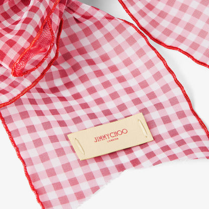 Bow Hair Clip Ruby Red Mix Mini Gingham Organza Bow Hair Clip
