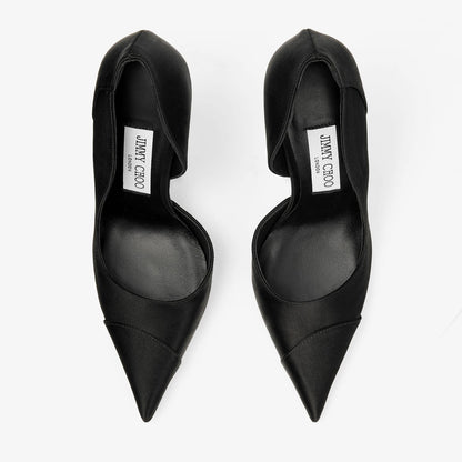 Brigitte 120 Black Satin Pumps