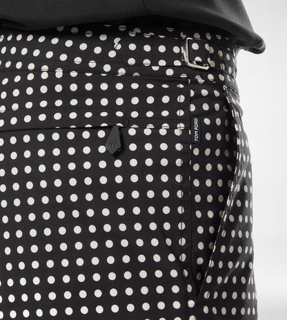 Mid Dot Print Nylon Swim Short