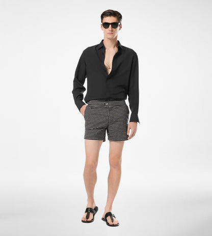 Mid Dot Print Nylon Swim Short