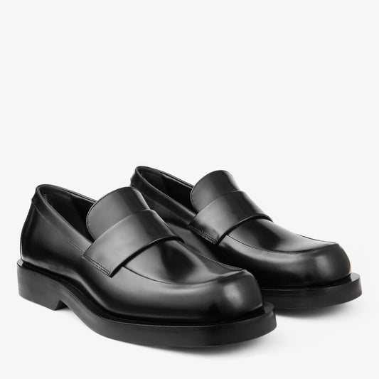 Buff Loafer Black Box Calf Leather Loafers