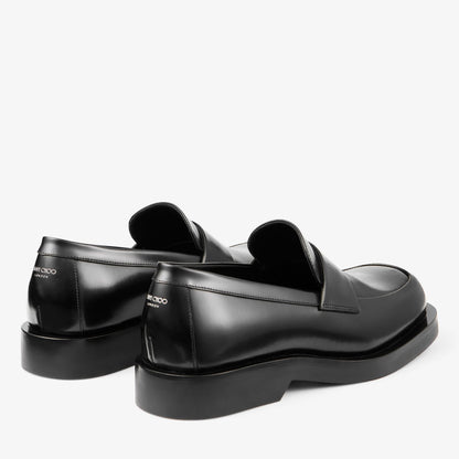 Buff Loafer Black Box Calf Leather Loafers