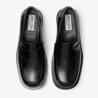 Buff Loafer Black Box Calf Leather Loafers