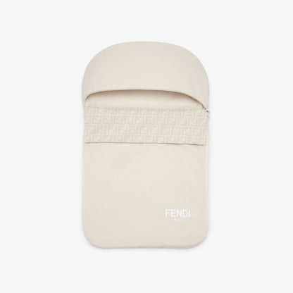 Baby Sleeping Bag Beige jersey sleeping bag with logo