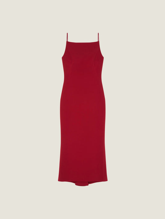 Sliced midi dress in crepe cady