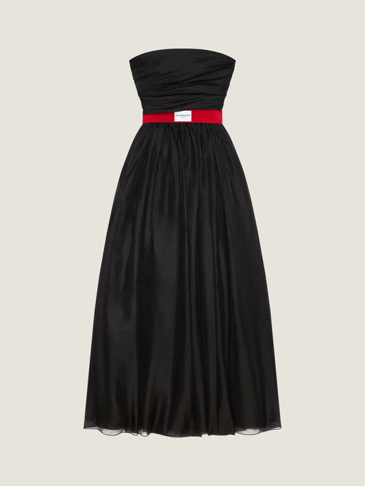 Bustier evening dress in organza
