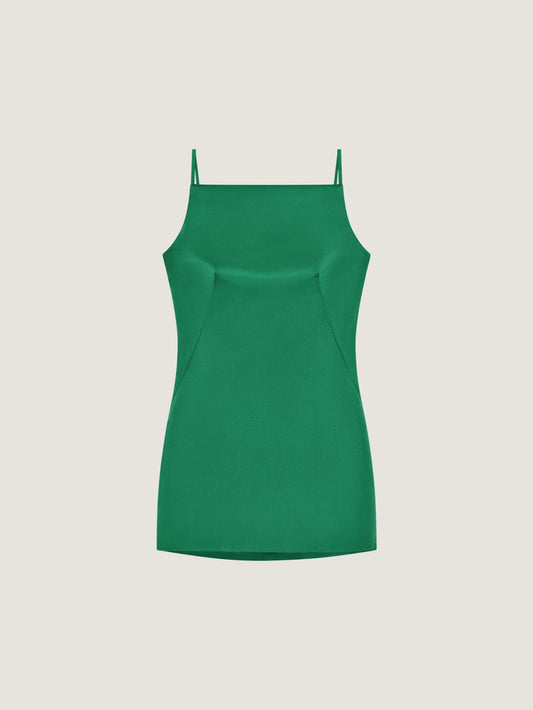 Sliced mini dress in satin